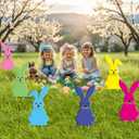 Easter Decorations Outdoor, 6 PCS Easter Bunny Yard Signs with Stakes, Happy Spring Yard Lawn Decor, Spring Props Party Supplies
