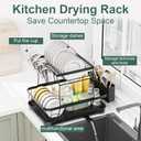 LIYI Dish Drying Rack,Large Dish Rack for Kitchen Counter,2-Tier Dish Racks with draining Tray,Detachable Capacity Dish Drainer Organizer,Black