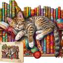 Jigfoxy Wooden Puzzle for Adults, DragonLi Cat Wooden Jigsaw Puzzles for Adult, Unique Animal Shape Wood Cut Puzzles, Christmas Thanksgiving Gifts for Friends Family (L-13.4 * 10.8in-280pcs)