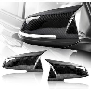 Real Carbon Fiber Side Mirror Cover Compatible with BMW F20 F22 F23 F30 F31 F32 F33 F36 F87 M2 X1 Accessories,Rearview Mirror Caps Trim BMW x1 Accessories Direct Replacement