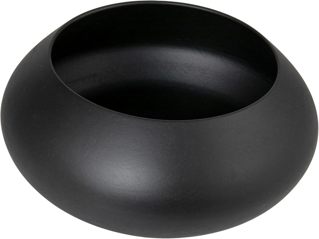 Bloomingville Modern Round Wood Bowl, Black Finish