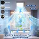 Bathroom Exhaust Fan with Light, 150 CFM Bath Ventilation Fans with 1200lm LED Light 3000K/4000K/6000K, Quiet 1.0 Sone Shower Ceiling Mount Vent Fan Lights Combo for Home/Office/Warehouse