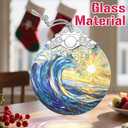 Christmas Ornament, Stained Glass Ornament, Christmas Ornaments for Tree, Hanging Ornaments for Home Decor & Xmas Decorations  Holiday Decor, Gift Ideas, Perfect Holiday & Xmas Gifts - Sea Wave