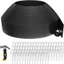 66FT Landscape Edging 4 in Tall with 70 Spikes, Garden Edging Border and 1 Hammer, Plastic Landscape Edging Border Lawn Edging for Landscaping, Flower Beds, Yard