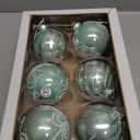80MM Silver and Pale Aqua Embellished Ball Ornaments, 6 Piece Set
