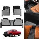 KUST Floor Mats for 2014-2021 Toyota Tundra Double Cab/Crew Max Cab, All Weather TPE Rubber Floor Liners for Tundra Accessories Front Rear 2 Row High Side