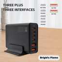 Brigid's Flame 6-Port Charging Station - 200W High-Power Charger with 4 USB-C + 2 USB Ports, Fast Charging Hub, USB-C PD Fast Charging Desktop Charger, Compatible with Mobile Phones