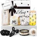 Elegant Birthday Gifts for Women, Black Bow Unique Birthday Relaxing Gifts Box with Scented Candles, Greeting Card & Home-Spa Relaxation, Birthdays Presents for Her, Best Friend, Sister, Wife