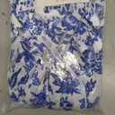 GRACE KARIN Women's One Piece Swimsuits with Cover Up Skirt Tummy Control V Neck Bathing Suits (Large, Blue White Floral)