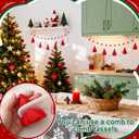 Syhood 4 Pcs Easter Pom Pom Tassel Garland Felt Pompom Ball Banner Tassel Garland for Hanging Decorations Easter Party Supplies Home Decor(Red White Color)