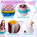 Mermaid Porch Goose Outfits with Wigs Halloween Mermaid Costume for 23 Inch Cement Porch Goose Statue Clothes for Holiday Halloween Christmas Outdoor Patio Yard Lawn Decoration