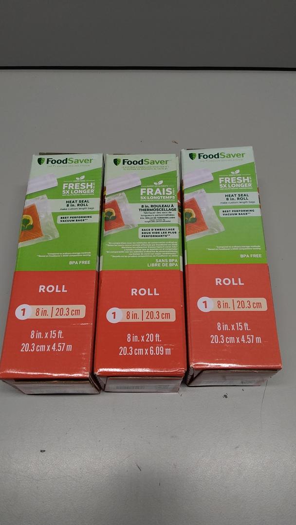Food Saver Roll 8"/15' 3 Pack