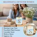 Personalized Gifts Monogrammed Birthday Gifts for Women, New Mom, Grandma Valentine's Day Thank You Christmas, Initial Wine Tumbler Makeup Bag Scented Candle Bracelet Set, (Aesthetic Blue Flower S)