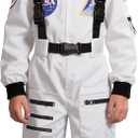 Cuteshower Kids Astronaut Costume for Boys Girls Space Jumpsuit Halloween (8-10 Years)