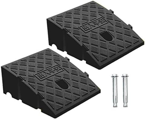 2Pack Curb Ramp Black Color with one Large Hose Hook, Portable Lightweight Heavy Duty Plastic Driveway Curb Ramps for Low Cars,Motorcycle Ramp,Curb Ramps (2.76 inch High)