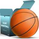 Silent Basketball Size 7 (29.5")  Grooved Airless Foam Indoor Basketball for Quiet Dribbling and Indoor Training, Pro PU Material  Achieve Real Feel Higher Bounce Quieter (Orange)