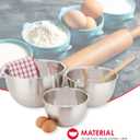 Home Basics 3 Piece Stainless Steel Nesting Mixing Bowls | Measurements on Inside | 48 oz. 96 oz. 160 oz. Sizing | High Sides for Easy Mixing