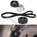 Engine Serpentine Belt Tensioner Bolt Idler Pulley Drive Kit Fit for Ford Ranger, for Mazda B3000, OHV V6 3.0L, 1997 1998 1999 2000 2001 2002 2003 2004 2005 2006 - Replace 38385 38001 6PK2243