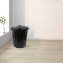 5 Pack 20 Gallon Round Plastic Outdoor Trash Can with Lid, Capacity Plastic Barrel with Lid Durable Trash Bin Outdoor Yard Waste Bin for Resturant Canteen Commercial