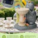 Garden Decor Cat Birdbath Statues, Solar Statues Decor with Butterfly Garden Decor for Home House, Yard Art Lawn, Ornaments, Porch Patio, Balcony - Birthday Gifts for Grandma Mom Women