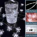 2 x TURNMEON 20 FT 50 LED Christmas Snowflake String Lights Decorations Waterproof Battery Operated Snowflakes Fairy Lights with Timer for Indoor Outdoor Xmas Party Tree Home Winter Holiday Garden Decor (Cool White)
