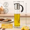 Vucchini Large Olive Oil Dispenser Bottle 17 oz - Auto Flip Condiment Container - Leakproof Vinegar Dispenser Glass Cruet Stainless Steel