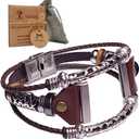 Vintage Bling Beaded Versa 3 Bands with Stainless Steal Connector for Women Girls, m/l Mesh Band Compatible with Fitbit Versa 3 & Sense,Coffee Brown