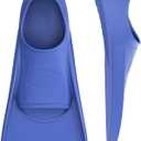 Gintenco Swim Fins, Kids Swim Training Fins for Lap Swimming, Travel Size Flippers with Mesh Bag, Silicone Swimming Fins for Kids Teens Adults Women Men (L(US Men 6-7.5/ US Women 7-8.5), lightblue)