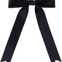 Meseey 30 Pcs Black Satin Bows 6 X 10 Inch Premade Bows with Twist Tie for Wedding Florist Decor, Cake Pops,Christmas Tree & Gift Wrapping(Black)