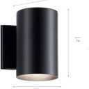 Kichler Cylinders 7" Outdoor Wall Sconce in a Black, 1-Light Exterior Wall Light, Cylinder Fixture, (7" H x 5" W), 9234BK