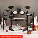 AODSK Electric Drum Set with Quiet Mesh Pads,Electronic Drum for Beginner,USB MIDI,Throne,Headphones,Sticks, Included 15 Kits and 195 Sounds,AED-403