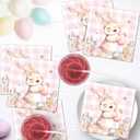 3 x 40 Pcs Easter Napkins Paper with Pink Buffalo Plaid Cute Bunny and Easter Eggs, Disposable Spring Party Paper Dinner Cocktail Square Napkin Set for Easters Party Decor Supplies Table Decorations Favor