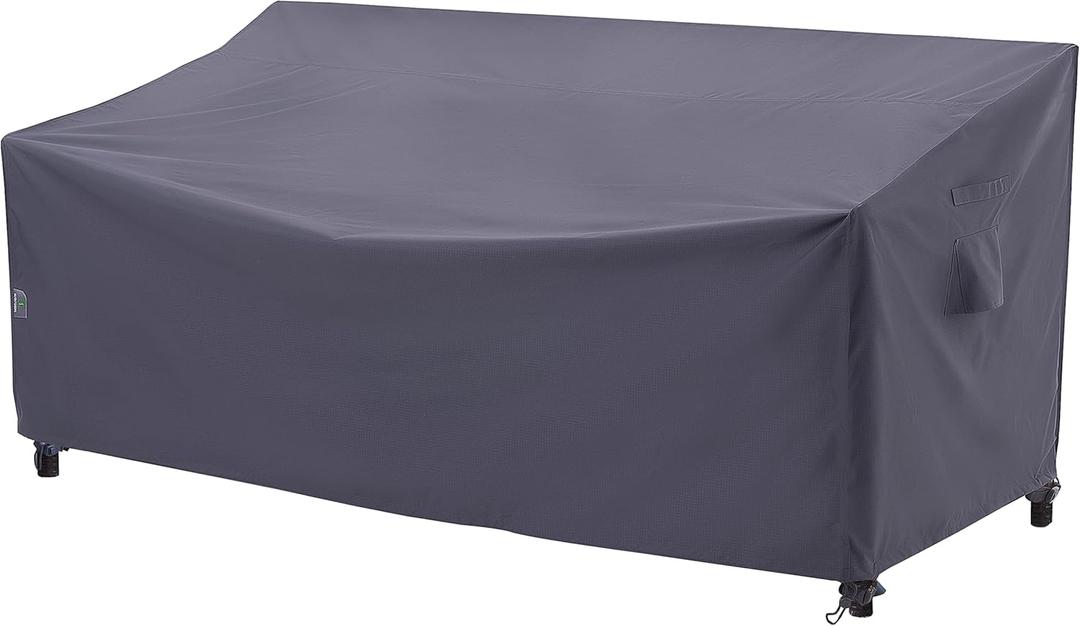 F&J Outdoors Waterproof UV Resistant Heavy Duty 2 Seater Patio Loveseat Cover, Grey, 58" W x 35" D x 35" H