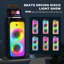 HWWR Karaoke Machine for Adults, Big Party Speaker with 500W Peak Power, Wireless PA System with Dual 8" Subwoofers, Disco Lights & 2 Microphones for Home Party Outdoor, Support USB/AUX/REC/TWS