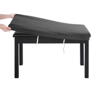 BUYUE Luxury 2-Person Piano Bench Cover, (27.7"- 37") Lx (12"- 16") W Stretch Jacquard Washable Rectangle Footstool Slipcover (M, Grey)