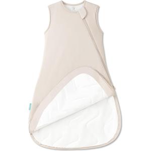 PurComfy Supersoft Sleep Sack 1.0 TOG, Premium Bamboo Viscose Baby Sleeping Bag 2-Way Zipper Sleep Sack Baby Wearable Blanket (6-15 Months, Oat)