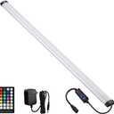 Dimmable Under Cabinet Lighting, RGB LED Light Bar, RF Remote Control Lamp, Multicolor Under Counter Lights for Desk, Room, Cupboard, Hallway, Shelf, Closet (24 Inch)