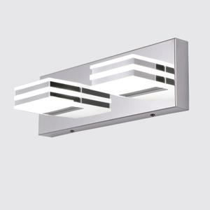 LED Vanity Light Bar 2 light Bathroom Mirror Light Fixtures Modern 12W Bath Lamps Over Mirror 14 Inch Bathroom Wall Lighting Fixtures Chrome Restroom Lights Fixtures over Sink Acrylic Vanity Sconces (Chrome-Not-Dimmable)