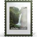 12x16 Wavy Picture Frame with Real Glass, Wall Mount, 12x16 in