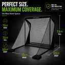 Golf Practice Net Compact Golf Hitting Net with Steel Frame and Side Net Protection Indoor & Outdoor Golf Training Net for Backyard, Garage, or Simulator Use 7.5 & 10 ft