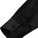 ZEROYAA Men's Long Sleeve Dress Shirt Modern Slim Fit Wrinkle-Free Casual Business Button Up Shirts (Black, S)