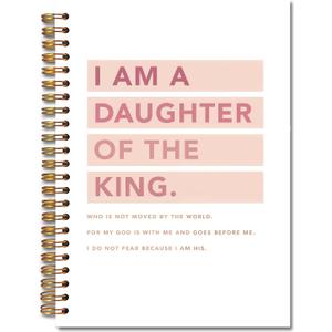 Pink I am Daughter of the Most High King Christian Notebook Journal, Christian Gifts for Women, Bible Notebooks for Note Taking, Bible Journaling Notebook, Hardcover Spiral Notebook