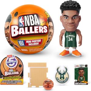 5 Surprise NBA Ballers Series 1 by ZURU, Collectible Mystery Capsule, Toy for Girls, Realistic Miniature Baby, Playset and Accessories