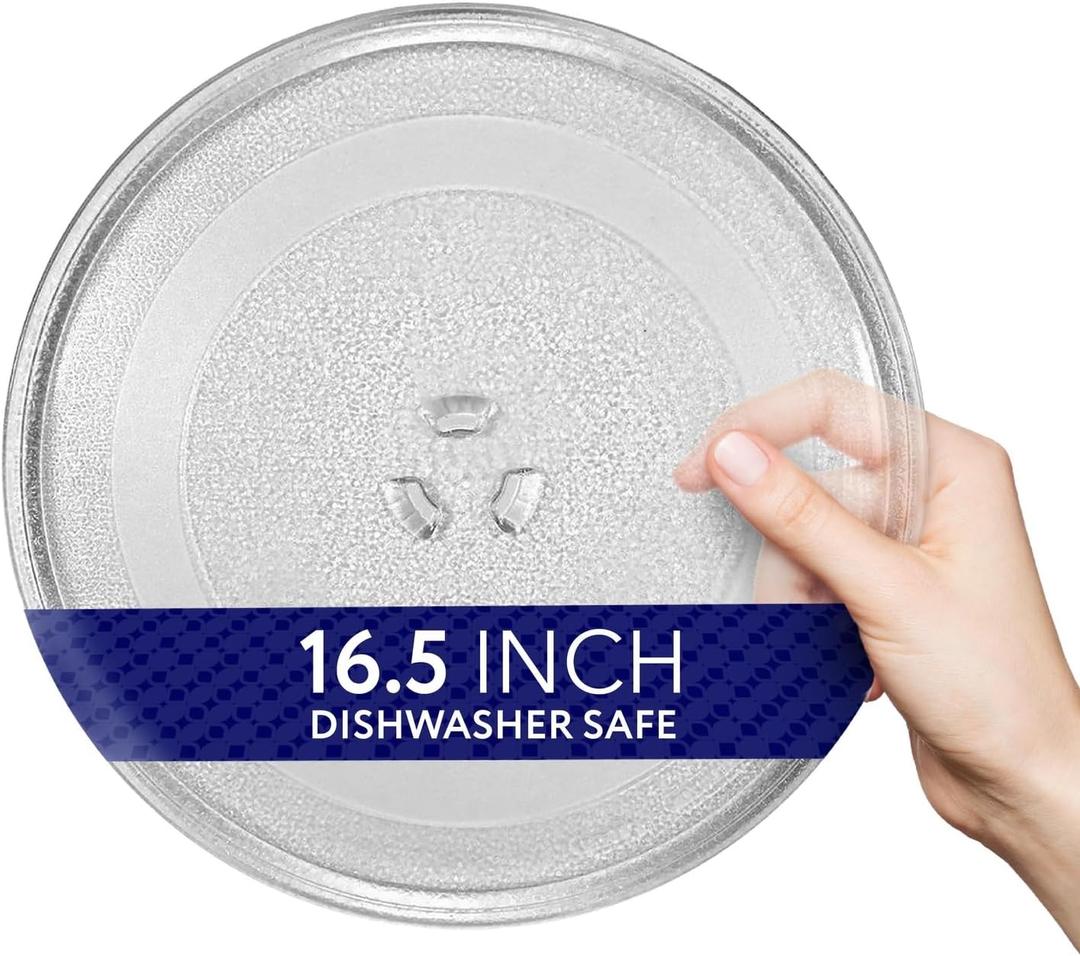 Impresa Replacement Microwave Glass Turntable Plate - Compatible with Panasonic, Kenmore & Sears Models - 16.5-Inch Diameter - Microwave Carousel Turntable