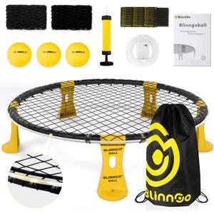 Roundnet Game Set with 3 Balls and Strip Light (ONLY for Pro Kit) - Roundnet Game for Outdoor Indoor Lawn Beach Backyard and Park