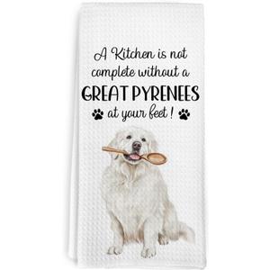 Funny Great Pyrenees Dog Lovers Decorative Kitchen Towels Gifts for Women Men, Great Pyrenees Must Have Dog Hand Tea Dish Towels Ornament Accessories for Kitchen Bathroom Decor, 16x24 Inch