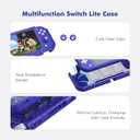 KIWIHOME Switch Lite Case, Durable Anti-Slip Shockproof Protective Hard Case Only for Handheld Switch, with Thumb Grip Caps Switch Lite Case for Boys (Blue)
