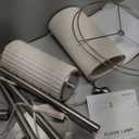 Ceramic Floor Lamps with Remote, 64" Modern Floor Lamps for Living Room with Stepless Dimmable Colors Temperature, Tall Standing Lamp for Living Room Bedroom Office, 9W Bulb Included, Silver