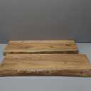 Floating Shelves Set of 2, Solid Elm Wood Wall Shelves 24 Inch - Invisible Bracket Mount for Living Room, Bedroom, Kitchen, Bathroom - Natural