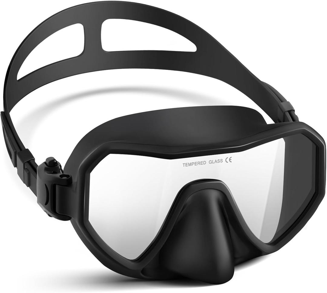 Swim Goggles with Nose Cover for Adults, Diving Mask for Men Women, 180 Wide View, Leak-Proof Snorkeling Mask